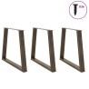 Pieds de table à manger en forme de V 3 pièces Acier naturel 70 x (72-73,3) cm 