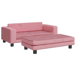 Lit pour chien avec extension rose 100x50x30 cm velours 