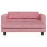 Lit pour chien avec extension rose 100x50x30 cm velours 