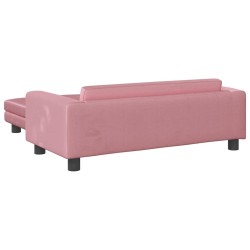 Lit pour chien avec extension rose 100x50x30 cm velours 