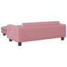 Lit pour chien avec extension rose 100x50x30 cm velours 