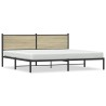 Cadre de lit en métal sans matelas chêne sonoma 200x200 cm 