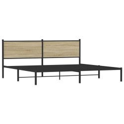 Cadre de lit en métal sans matelas chêne sonoma 200x200 cm 