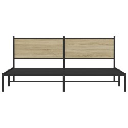 Cadre de lit en métal sans matelas chêne sonoma 200x200 cm 