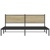 Cadre de lit en métal sans matelas chêne sonoma 200x200 cm 