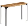 Table console marron 110x35x76cm bois massif de manguier et fer 