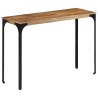 Table console marron 110x35x76cm bois massif de manguier et fer 