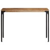 Table console marron 110x35x76cm bois massif de manguier et fer 
