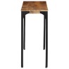 Table console marron 110x35x76cm bois massif de manguier et fer 
