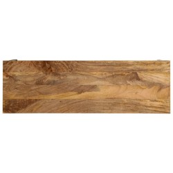 Table console marron 110x35x76cm bois massif de manguier et fer 
