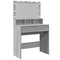 Coiffeuse avec LED sonoma gris 80x41x134,5 cm 