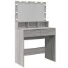 Coiffeuse avec LED sonoma gris 80x41x134,5 cm 