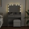 Coiffeuse avec LED sonoma gris 80x41x134,5 cm 