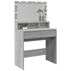 Coiffeuse avec LED sonoma gris 80x41x134,5 cm 
