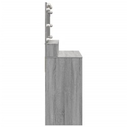 Coiffeuse avec LED sonoma gris 80x41x134,5 cm 