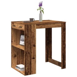 Table de bar vieux bois 102x70x103,5 cm bois d'ingénierie 