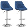 Tabourets de bar lot de 2 bleu velours 