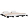 Lit de palette sans matelas noir 120x200 cm bois massif 