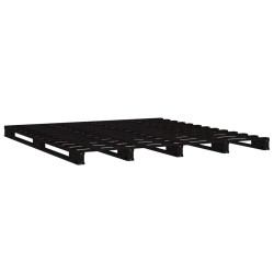 Lit de palette sans matelas noir 120x200 cm bois massif 