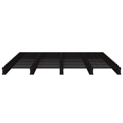 Lit de palette sans matelas noir 120x200 cm bois massif 
