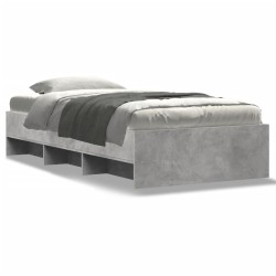 Cadre de lit sans matelas gris béton 90x190cm bois d'ingénierie 