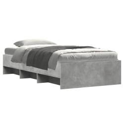 Cadre de lit sans matelas gris béton 90x190cm bois d'ingénierie 