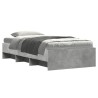 Cadre de lit sans matelas gris béton 90x190cm bois d'ingénierie 