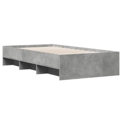 Cadre de lit sans matelas gris béton 90x190cm bois d'ingénierie 