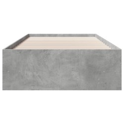 Cadre de lit sans matelas gris béton 90x190cm bois d'ingénierie 