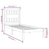 Cadre de lit sans matelas noir bois massif 