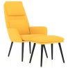 Chaise de détente et repose-pied Jaune moutarde Tissu 
