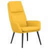 Chaise de détente et repose-pied Jaune moutarde Tissu 