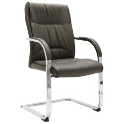 Chaise de bureau cantilever Gris Similicuir 
