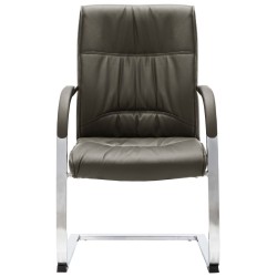 Chaise de bureau cantilever Gris Similicuir 