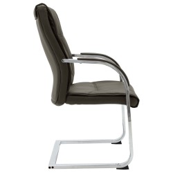 Chaise de bureau cantilever Gris Similicuir 