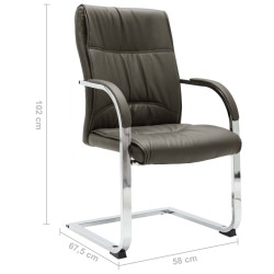 Chaise de bureau cantilever Gris Similicuir 
