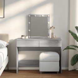 Coiffeuse avec LED sonoma gris 100x40x130 cm 