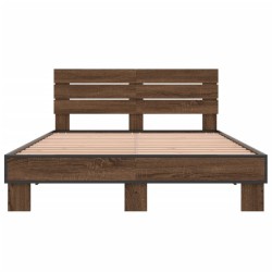 Cadre de lit sans matelas chêne marron 120x190 cm 