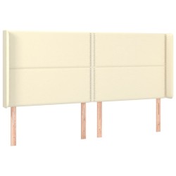 Tête de lit avec oreilles Crème 163x16x118/128 cm Similicuir 