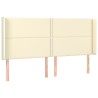 Tête de lit avec oreilles Crème 163x16x118/128 cm Similicuir 