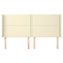 Tête de lit avec oreilles Crème 163x16x118/128 cm Similicuir 