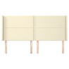 Tête de lit avec oreilles Crème 163x16x118/128 cm Similicuir 