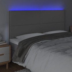 Tête de lit à LED Gris 160x5x118/128 cm Similicuir 