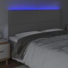 Tête de lit à LED Gris 160x5x118/128 cm Similicuir 