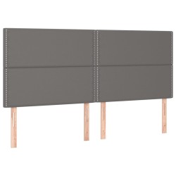 Tête de lit à LED Gris 160x5x118/128 cm Similicuir 