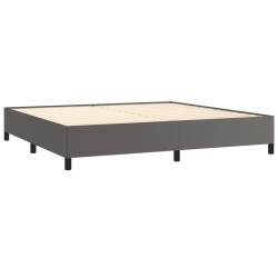 Cadre de lit sans matelas gris 200x200 cm similicuir 