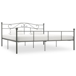 Cadre de lit sans matelas gris métal 180x200 cm 