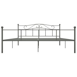 Cadre de lit sans matelas gris métal 180x200 cm 