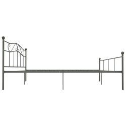 Cadre de lit sans matelas gris métal 180x200 cm 