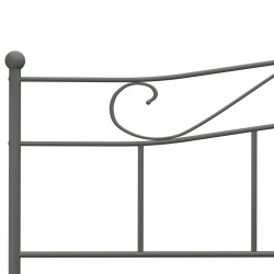 Cadre de lit sans matelas gris métal 180x200 cm 